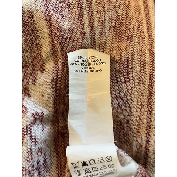 Lucky Brand Peasant Top Floral Print Boho Blouse Short Sleeve L - Picture 4 of 5